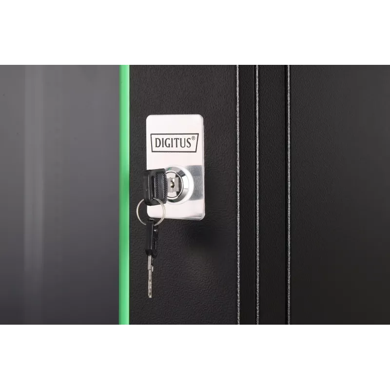Armário de rede de montagem em parede DIGITUS Dynamic-N DN-37111 — 12U, 600 x 600 mm, IP20, fechadura com chave
