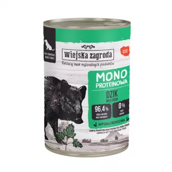 WIEJSKA ZAGRODA monoproteico javali - comida húmida para cães - 400g
