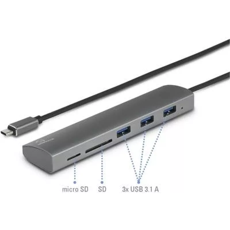 Renkforce RF-3374948 Hub de interfaces USB 2.0 Type-C 5000 Mbit/s prateado (RF-3374948)