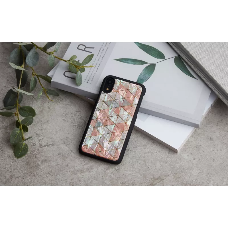 Capa para telemóvel iKins para iPhone XR — padrão de diamantes, preta