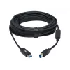 Cabo de fibra ótica ativo (AOC) com certificação Plenum Eaton Tripp Lite Série USB 3.2 Gen 1 - A/B M/M, preto, 20 m - Cabo USB - USB Type-A (M) para USB Type-B (M) - USB 3.2 Gen 1 - 20,0 m - P