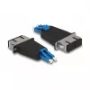 Acoplador híbrido de fibra ótica DeLOCK LC Duplex macho para SC Duplex fêmea azul