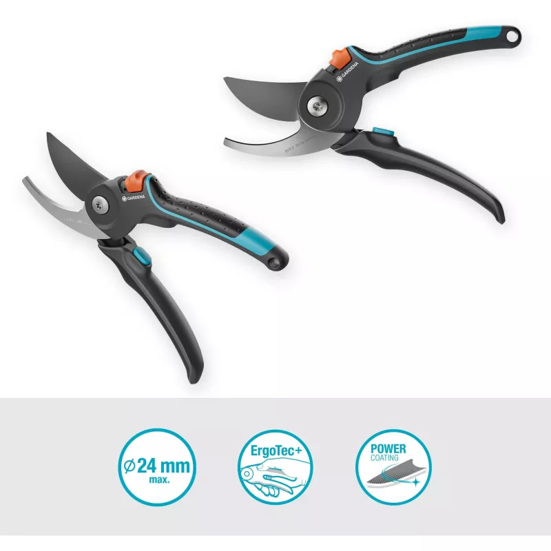 Tesoura de poda PremiumCut Pro - madeira fresca Cinzento/Turquesa, Bypass