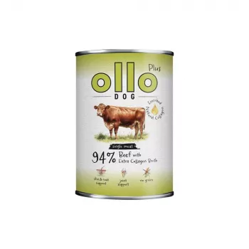 Ollo Plus Colagénio Vaca 400g Lata de comida húmida para cães