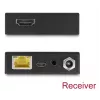 Conjunto transmissor e recetor AV DELOCK 65955 — Extensor HDMI Cat6/Cat6a, até 3840×2160, com fios, alimentação Micro-USB-B