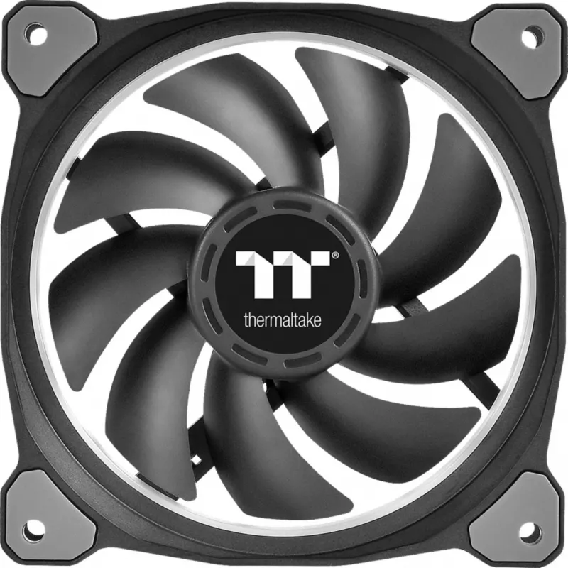 Ventoinha para radiador Thermaltake Riing Plus 14 LED RGB TT Premium Edition CL-F056-PL14SW-A, 140 mm, pack de 3 com controlador, preto