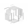 Armário de instalação de parede Lanberg 19'' 12U 600x600mm cinzento (porta de vidro)