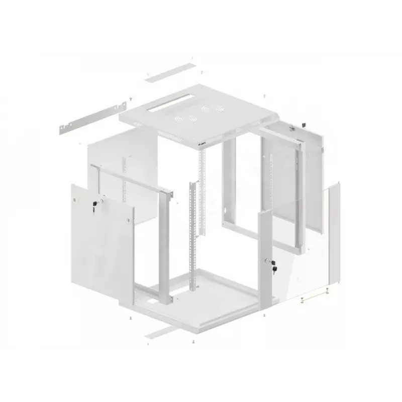 Armário de instalação de parede Lanberg 19'' 12U 600x600mm cinzento (porta de vidro)