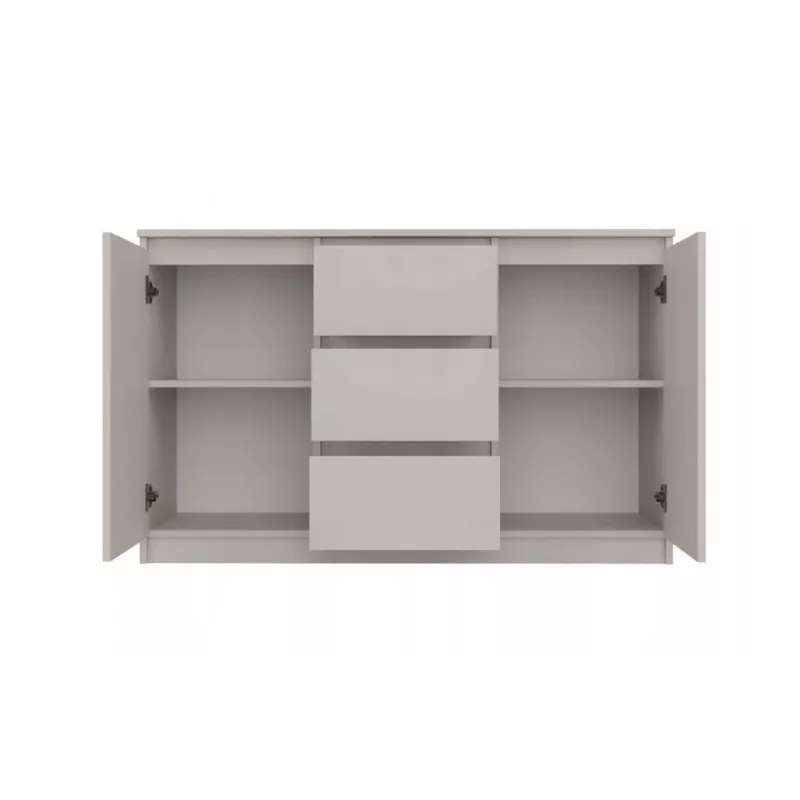 Cómoda com 2 portas e 3 gavetas, cor caxemira