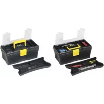 Caixa de ferramentas allit McPlus Promo 12.5 PP preto/amarelo, compartimentos vazios, modelo 476190