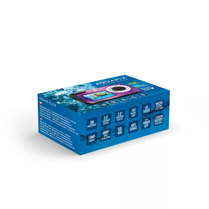 Máquina fotográfica compacta à prova de água EASYPIX Aquapix W3048‑V 12MP, zoom digital 4x