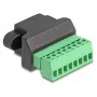 Delock adaptador de ligação RJ45 fêmea para bloco de terminais, 8 pinos, 2 peças, preto/verde (66589)
