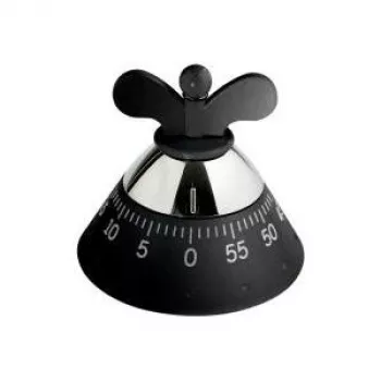 Temporizador de cozinha Alessi A09 B preto 120mm x 120mm x 90mm