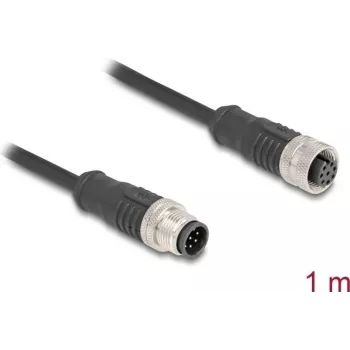 Delock cabo M12 A-codificado 8 pinos macho para fêmea PVC 1 m (80803)