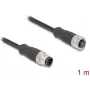 Delock cabo M12 A-codificado 8 pinos macho para fêmea PVC 1 m (80803)