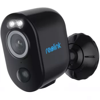 Câmara de vigilância Wi-Fi Reolink Argus Series B330 preta 5MP (2880x1616), alimentada por bateria, proteção IP65, visão noturna a cores, deteção inteligente