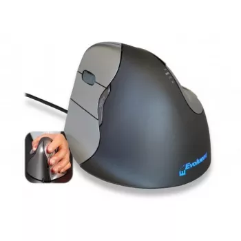 BakkerElkhuizen Evoluent 4 Esquerdo, canhoto, design vertical, laser, 2600 DPI, preto, cinzento, prateado