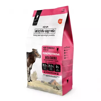 WIEJSKA ZAGRODA Monoproteico Bovino – ração seca para gatos – 3 kg