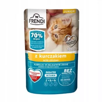 Alimento húmido para gatos Frendi Junior pedaços de frango em molho saco 100 g