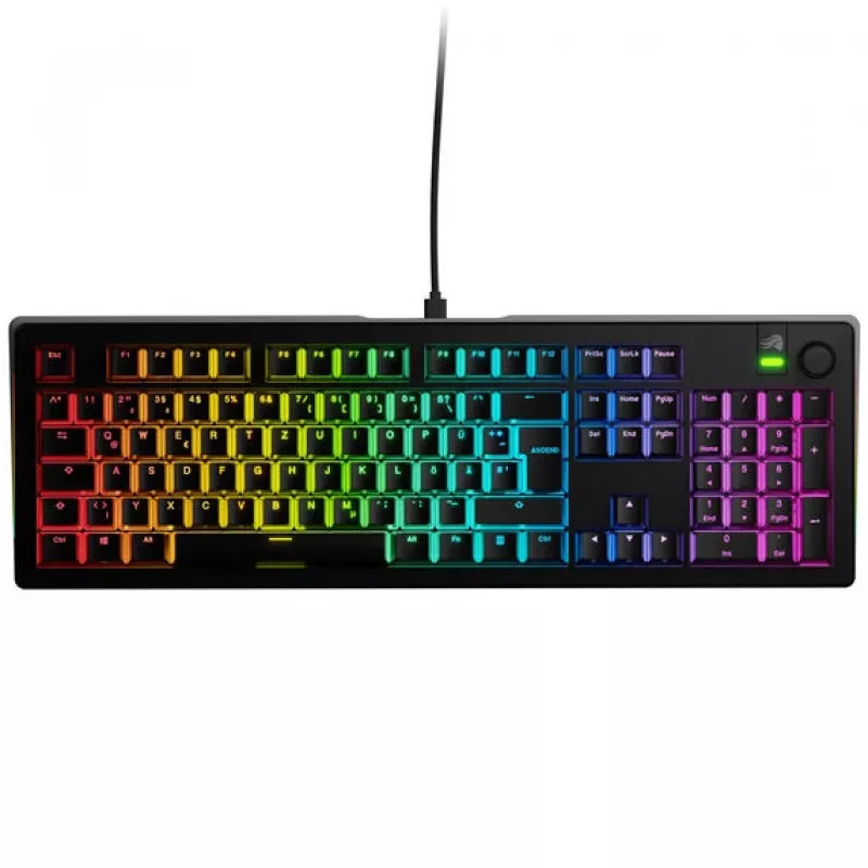 Teclado mecânico gaming GLORIOUS GMMK 3 100% Pre-Built ISO (DE) com interruptores Fox, preto