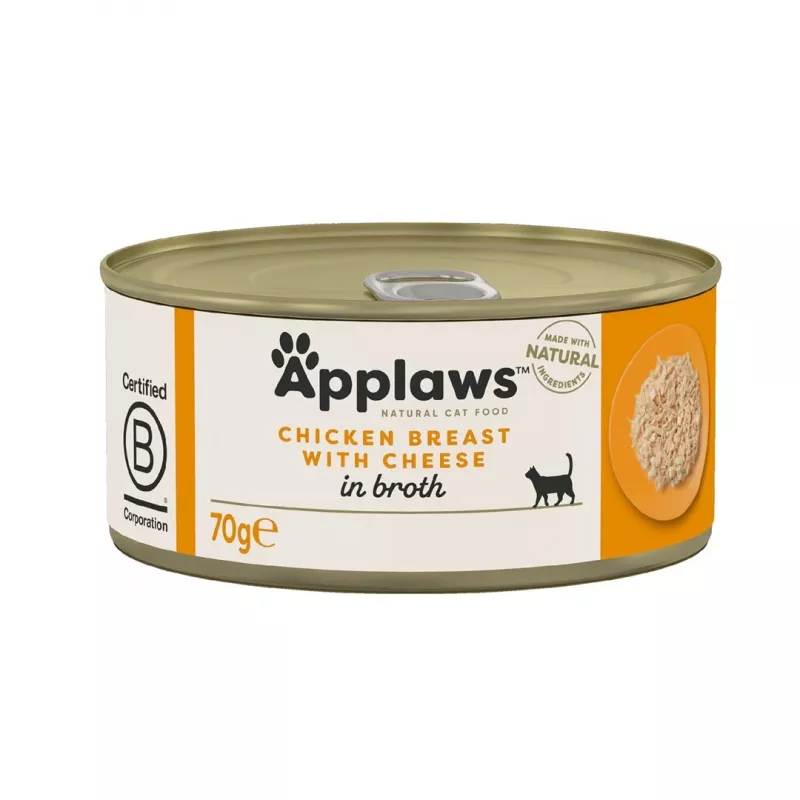 APPLAWS Peito de frango com queijo – Alimento húmido para gatos – 70 g