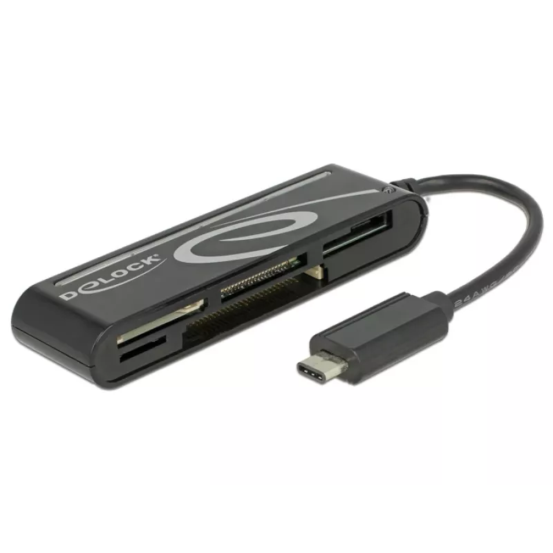 DeLOCK USB2.0 Leitor de cartões ficha USB Type-C 5 slots - Leitor de cartões - All-in-one (Multi-Format) - USB-C (91739)