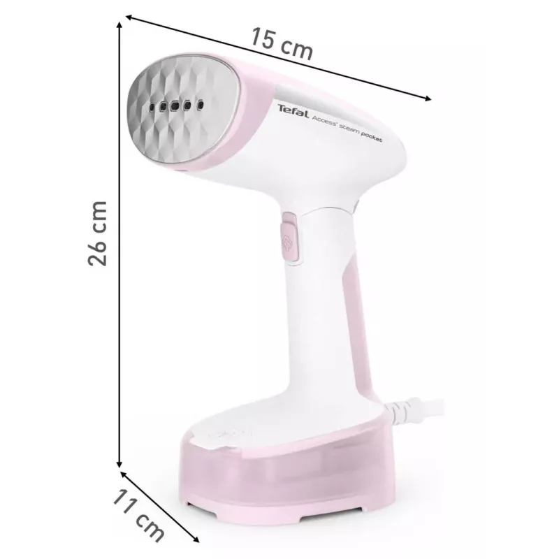 Escova a vapor Tefal DT3050, 1300 W, vapor 20 g/min, depósito 0,12 L, cabo 2,6 m, rosa