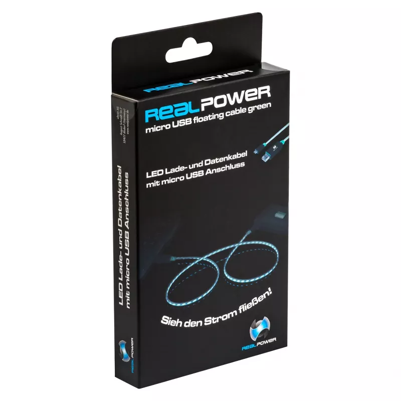Cabo USB RealPower A/Micro-USB B 0,75 m