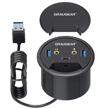 Hub USB GRAUGEAR G-THUB-AU-60 USB 3.2 Gen 1 Type-A preto