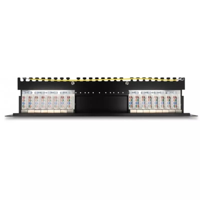 Painel de ligação DeLOCK 66876 1U Cat6a preto metal