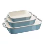 Staub 40508-172-0 conjunto de formas de cerâmica retangulares para forno, 3 peças, Antique Turquoise