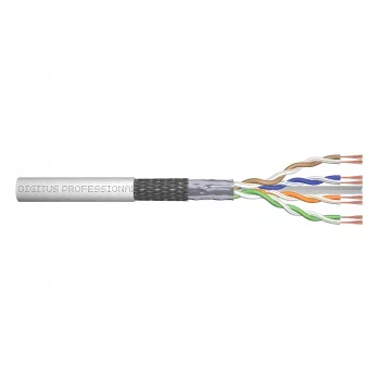 Cabo de rede Digitus CAT 6 SF/UTP Twisted Pair Patchkabel Rohware 305 m cinzento