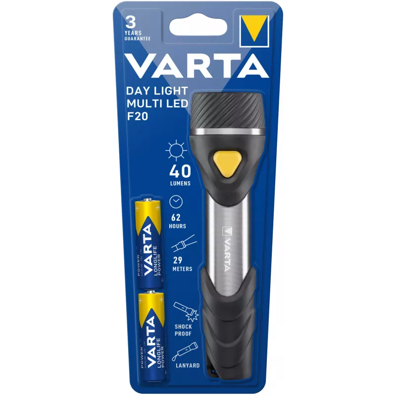Lanterna de mão Varta Day Light Multi LED F20 preto prateado amarelo