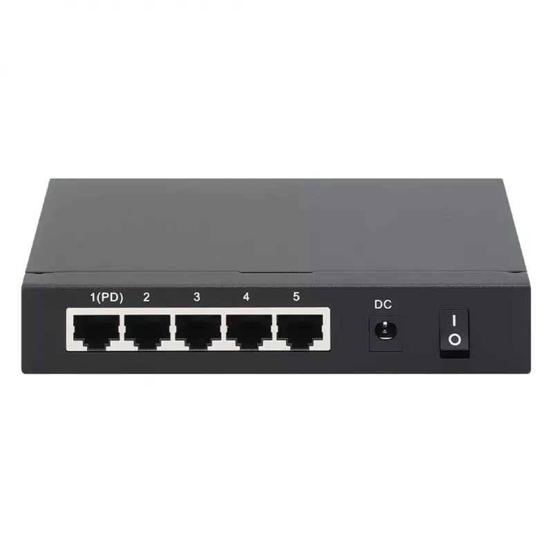Gigabit 5xPoE Passthrough Switch, alimentado por PoE ou AC, 68W