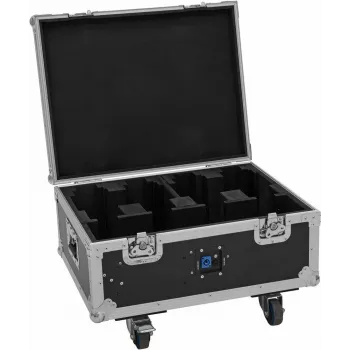 Flightcase Roadinger 31005247 para 4× AKKU MBT-3 com rodas e função de carregamento integrada