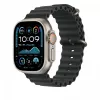 Pulseira Apple 49mm Preto Ocean Band Extension Acabamento em Titânio Natural