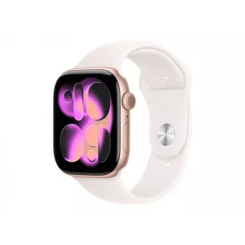 Apple Watch Series 11 GPS 46 mm caixa de alumínio ouro rosa com banda desportiva rosa claro – S/M | Apple