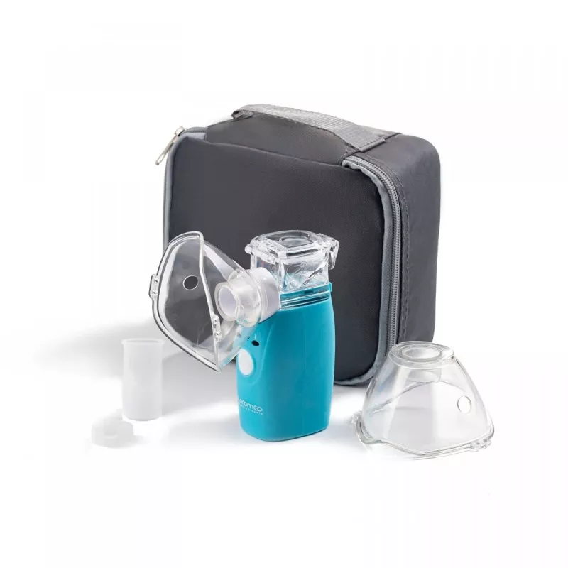 Inalador de vapor HI-TECH MEDICAL ORO-MESH a pilhas azul branco