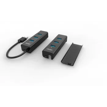 UNITEK Y-3089 Hub de interface USB 3.2 Gen 1 (3.1 Gen 1) Type-A 5000 Mbit/s preto