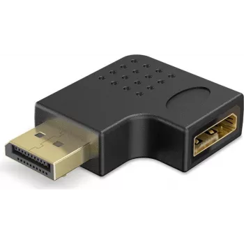 Goobay adaptador DisplayPort angular 90° direita preto (77131)