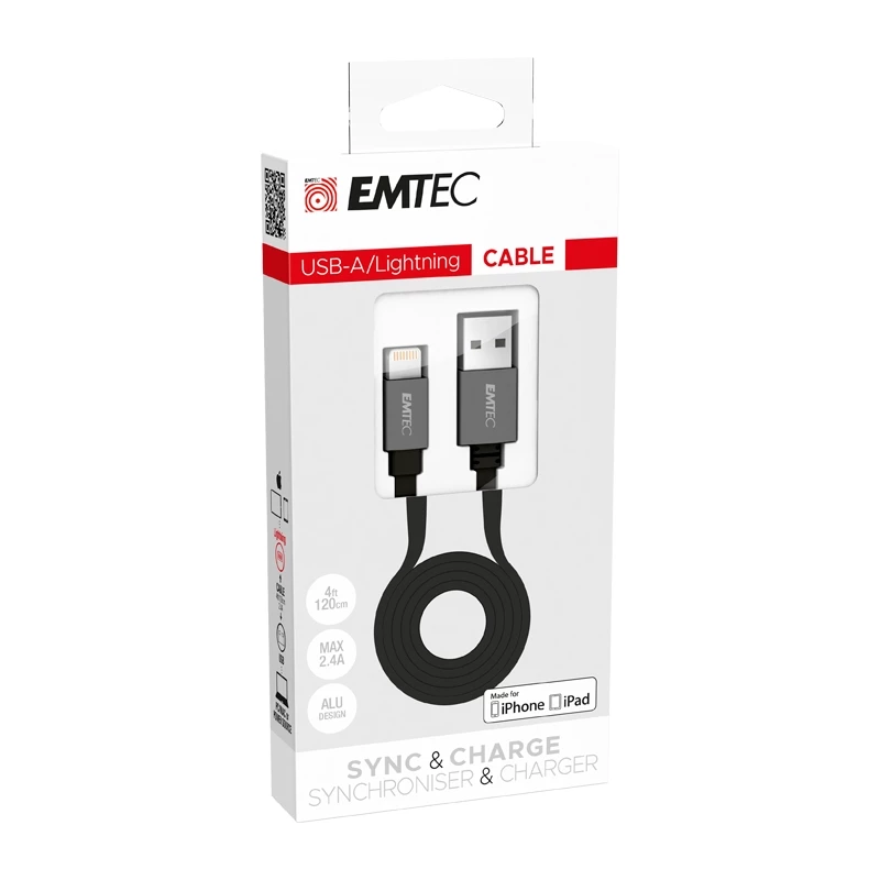 Cabo Emtec T700A 1,2 m preto