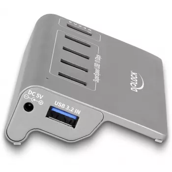 Hub USB DeLOCK 10 Gbit/s 4 portas Type-A 1 porta de carregamento rápido