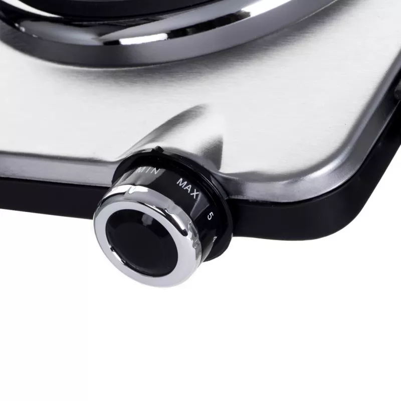 Placa de cozinha Clatronic DKP 3668 E preta, aço inoxidável para bancada, placa selada, 2 zonas de cozedura
