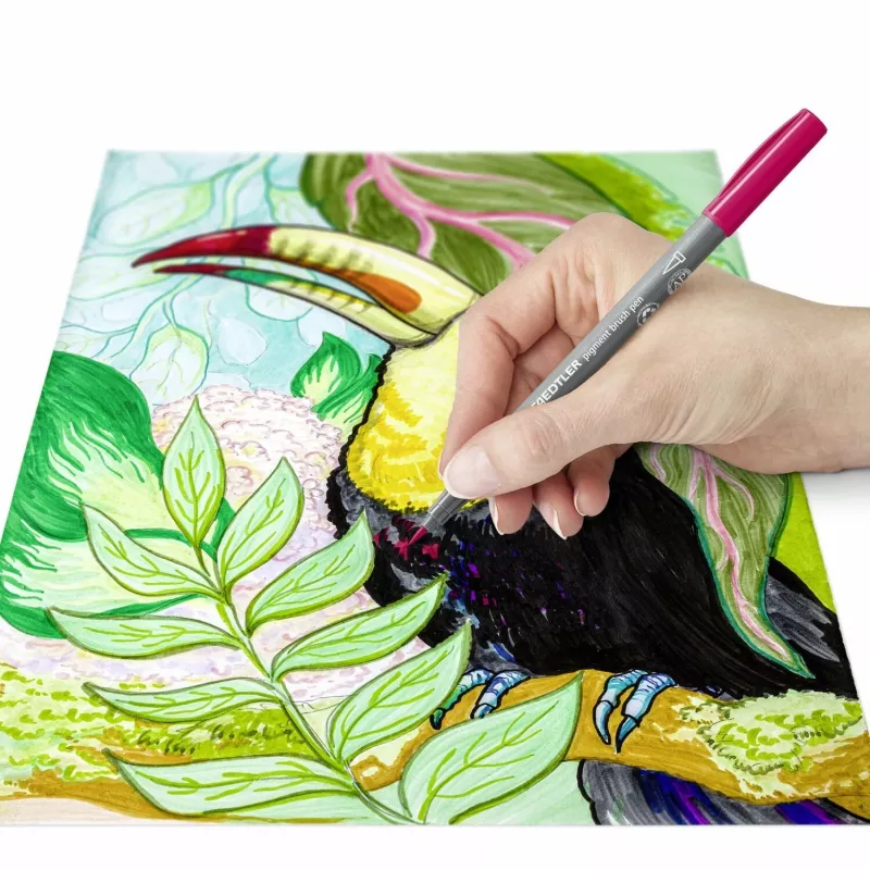 Staedtler Design Journey 371 BK4-3 conjunto de marcadores de pincel de pigmento, Forest Colors, 4 peças