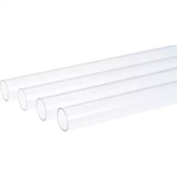 HardTube 12/10mm acrílico (PMMA) transparente 60cm, tubo transparente, conjunto de 4