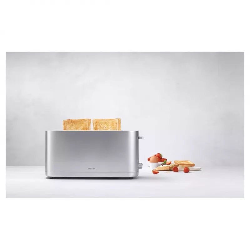 Torradeira ZWILLING 53009-000-0, 2 fatias, 1800 W, aço inoxidável acetinado, 7 níveis de tostagem, ranhuras longas