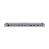 KVM-Switch Unitek D1106AGY01 estação de acoplamento USB-C Triple 4K com KVM, 3x USB-A, 5x USB-C, HDMI×2, DP×1, RJ-45, leitor SD, 3840×2160@60Hz, alumínio