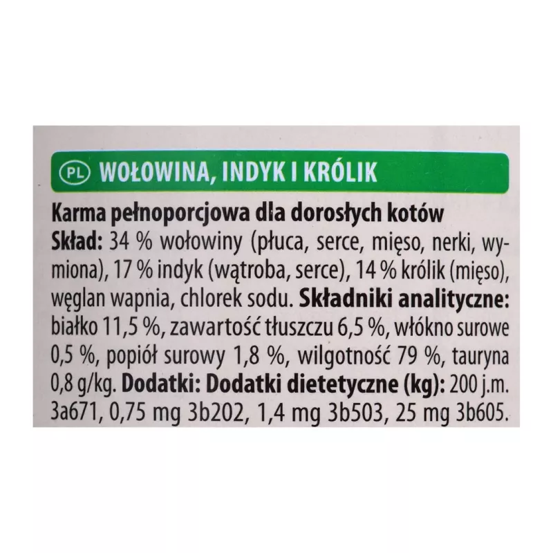ANIMONDA Carny Adult Vaca, Peru, Coelho - Alimento húmido para gatos - 400 g