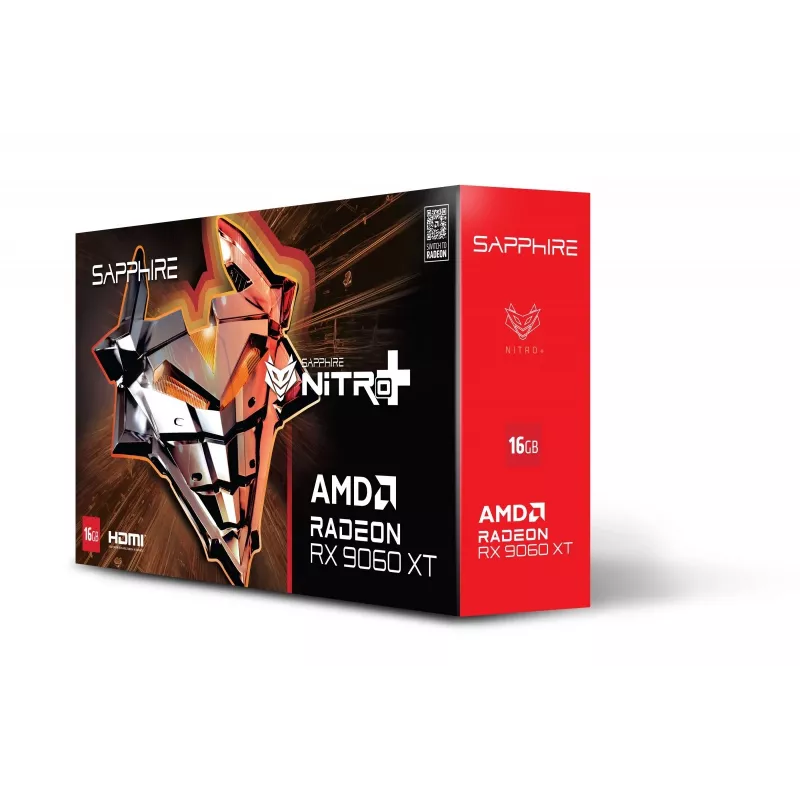 Placa gráfica Sapphire NITRO+ Radeon RX 9060 XT — 16 GB GDDR6, 128-Bit, PCIe x16 5.0