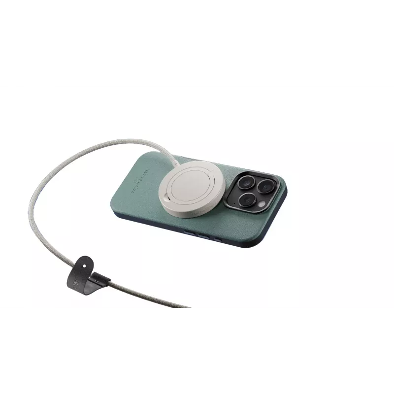 Estação de carregamento sem fios native union Snapstand Qi2 Sandstone, alimentação USB para interior, cabo de 1,5 m, cinzento-claro
